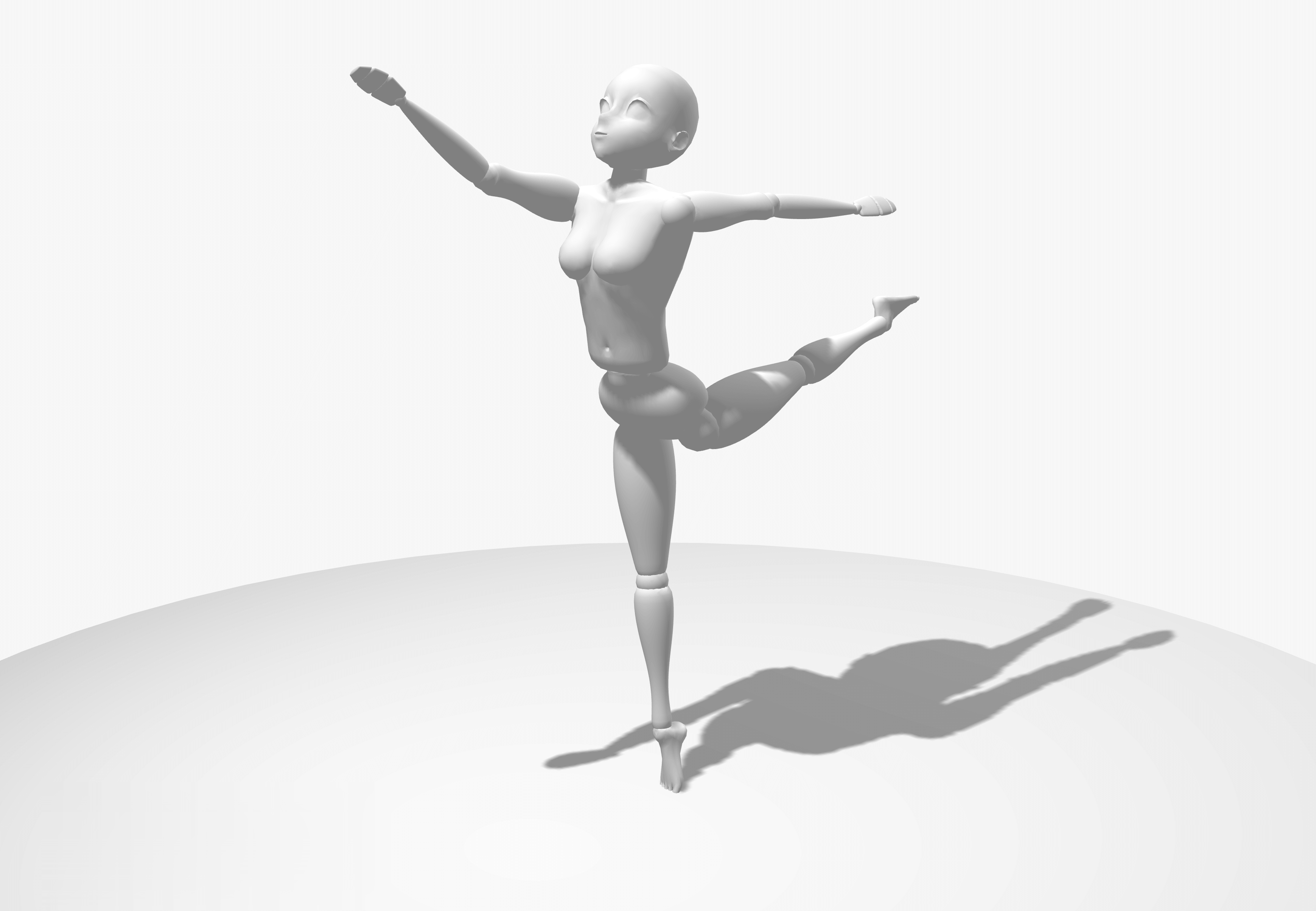 Ballet arabesque anime pose