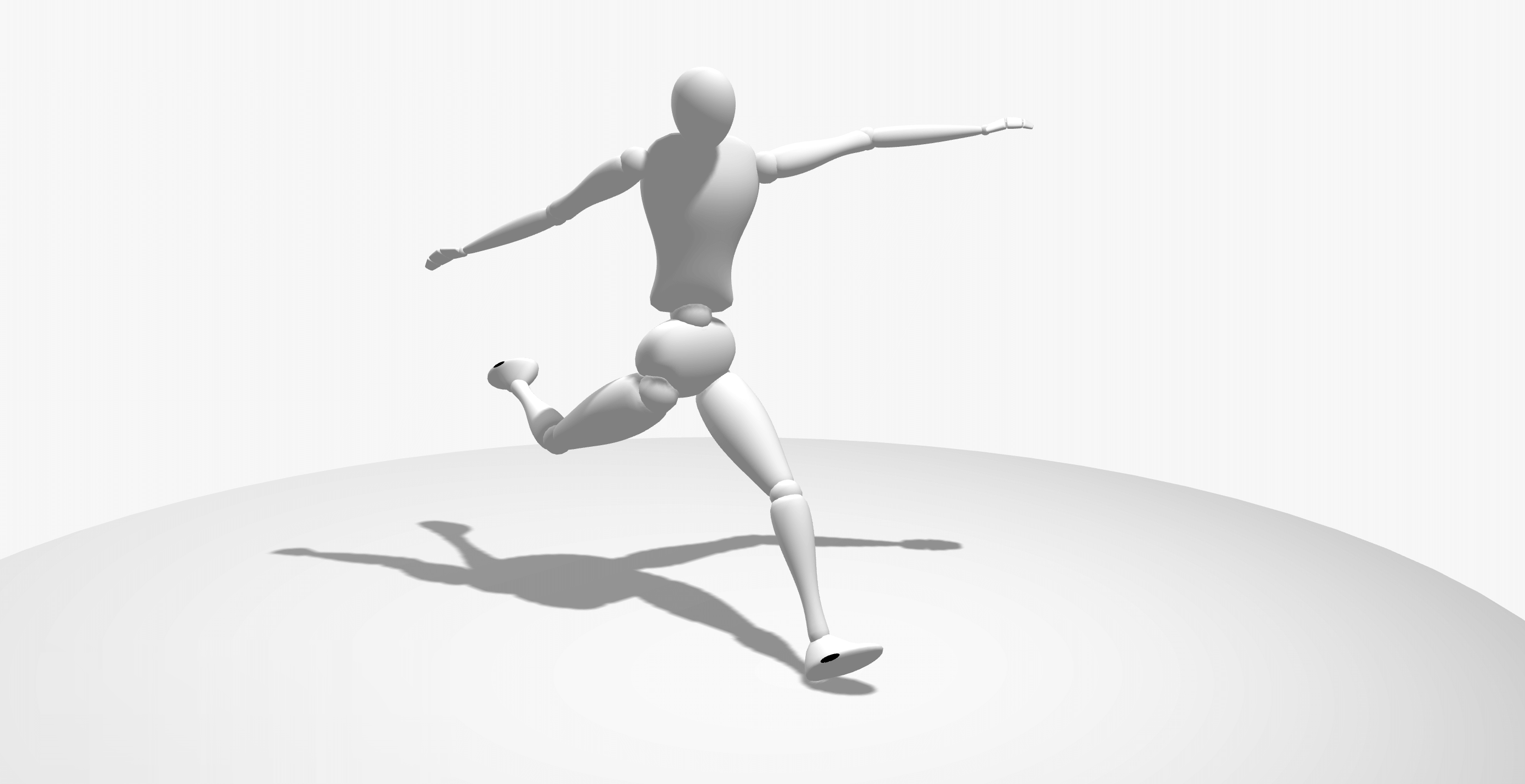 Ball kick action pose reference image