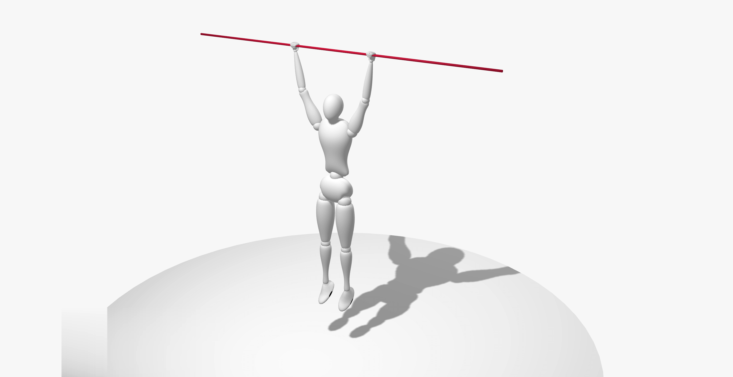 Hanging-bar action pose reference image