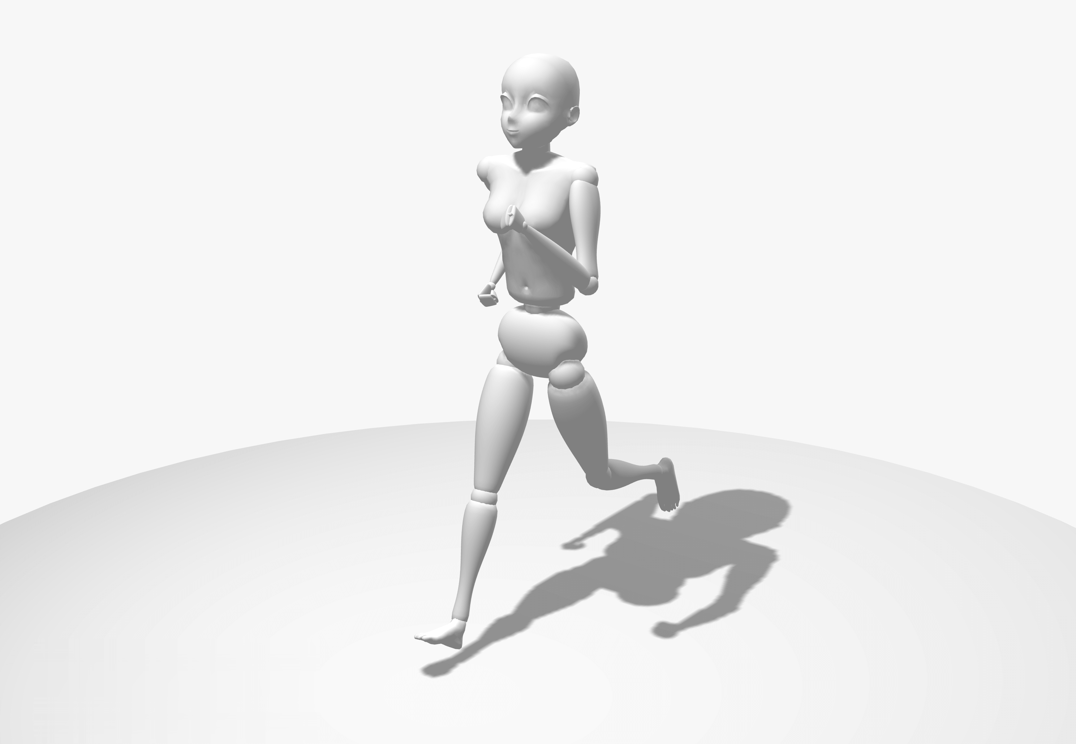 Jogging action pose reference image